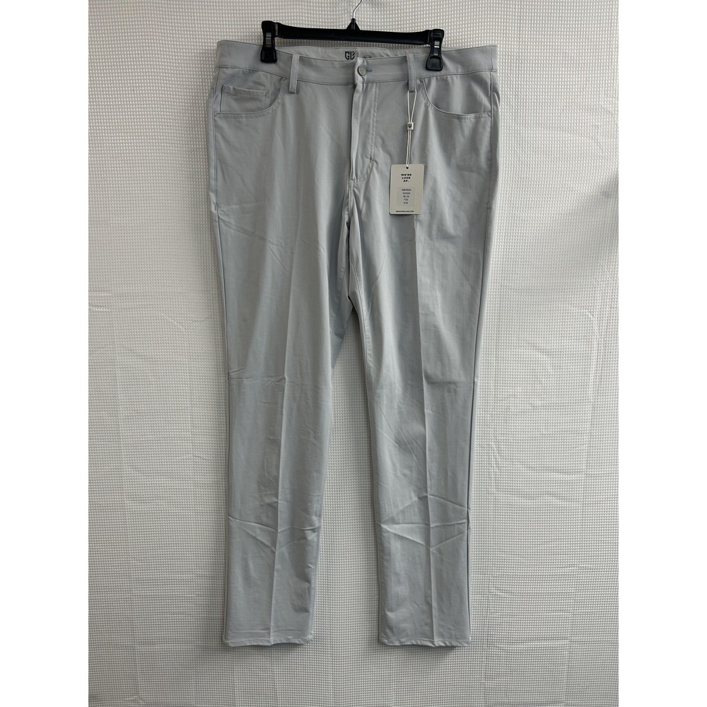 Graham Luxe Pants Mens 36x34 Gray Emerson Chino Stretch 5 Pocket Travel
